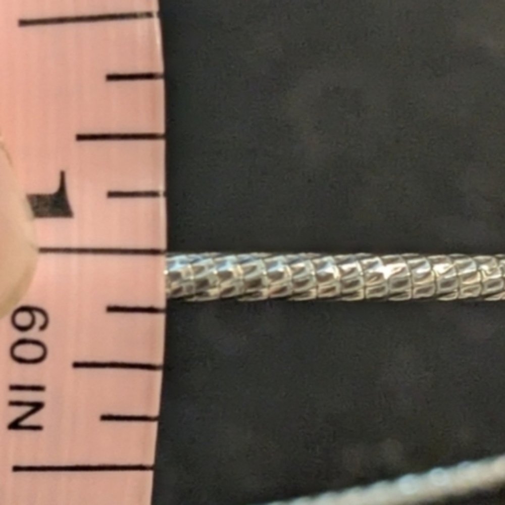 Sparkly Solid Sterling Silver Snake Chain Necklace Milor Italy 16 Inch - Picture 6 of 10